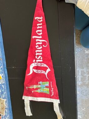 Vintage 1960s Walt Disney Disneyland Castle Souvenir Felt Pennant